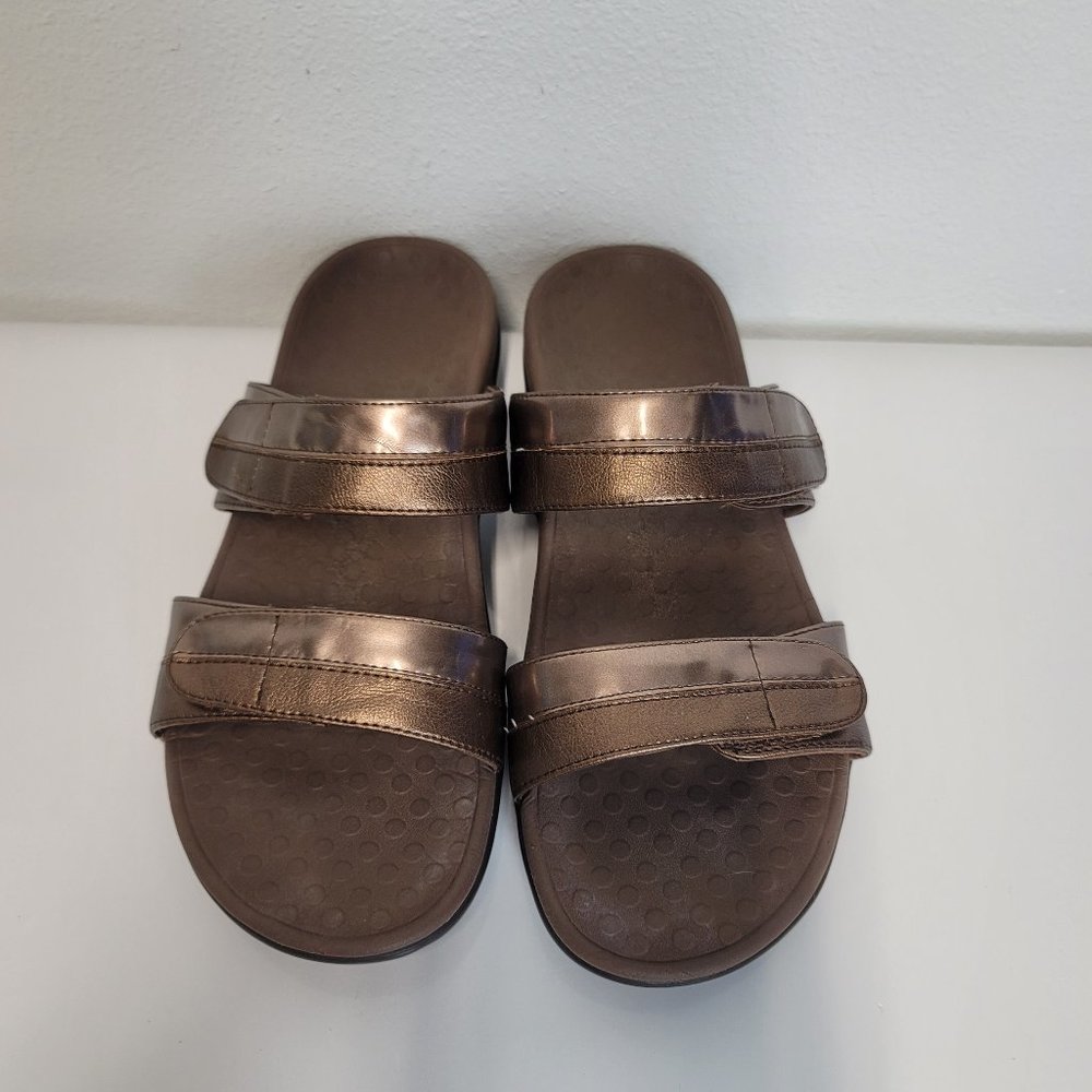 Vionic Shore Metallic Bronze 2 Strap Slip on 9 - Picture 6 of 7
